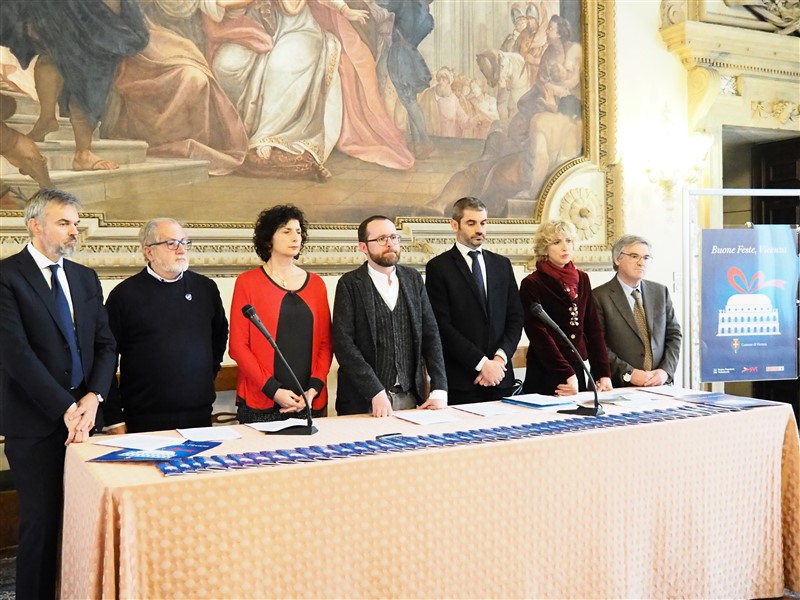 Un'immagine della conferenza stampa. Da sinistra: Lago, Nicolai, Cordova, Bulgarini d'Elci, Zanetti, Sala, Sorpana