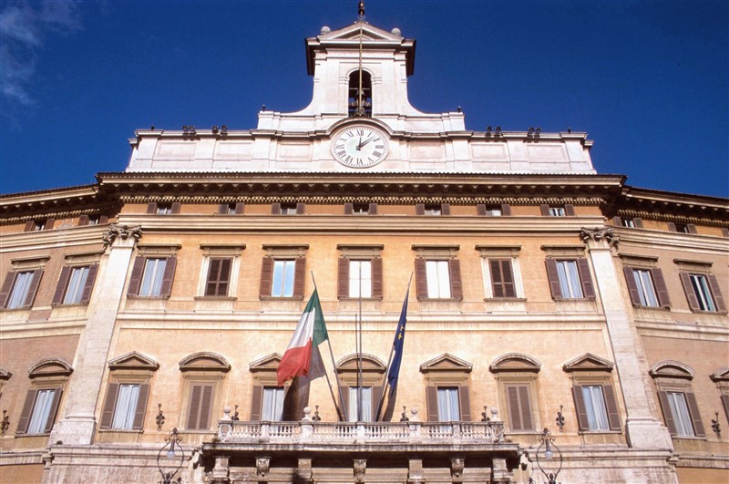Il palazzo di Montecitorio, sede della Camera dei Deputati