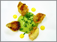 Conchiglie con agnello e emulsione di tarassaco (foto E Pilati) Conchiglie con agnello e emulsione di tarassaco (foto E Pilati)