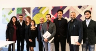 Foto di gruppo degli allievi con il presidente Rebecca e i docenti Turria e Zocchetta Foto di gruppo degli allievi con il presidente Rebecca e i docenti Turria e Zocchetta
