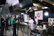 Un'immagine delle riprese di Gambero Rosso Channel all'Università del Gusto Un'immagine delle riprese di Gambero Rosso Channel all'Università del Gusto