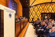 Un'immagine della platea, alla presentazione dello studio Confcommercio Un'immagine della platea, alla presentazione dello studio Confcommercio