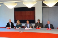 da sx: Ernesto Boschiero, direttore di Confcommercio Vicenza, Maria Cristina Franco sindaco di Costabissara, Sergio Rebecca presidente di Confcommerci da sx: Ernesto Boschiero, direttore di Confcommercio Vicenza, Maria Cristina Franco sindaco di Costabissara, Sergio Rebecca presidente di Confcommerci