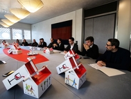 Un'immagine della conferenza stampa di presentazione del Rimnpiattino Un'immagine della conferenza stampa di presentazione del Rimnpiattino