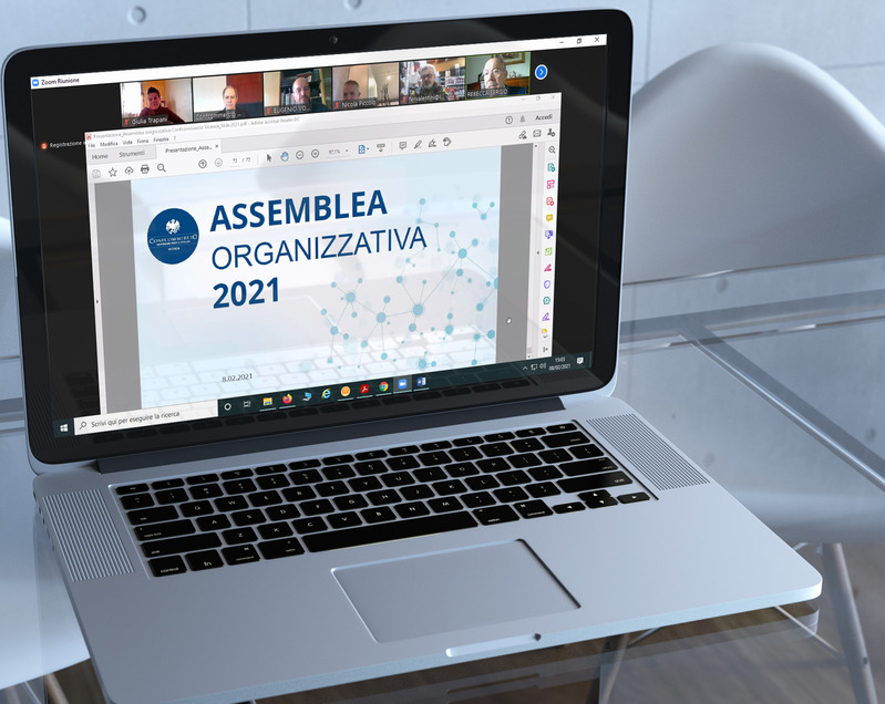 UN'IMMAGINE DELL'ASSEMBLEA ORGANIZZATIVA ON LINE