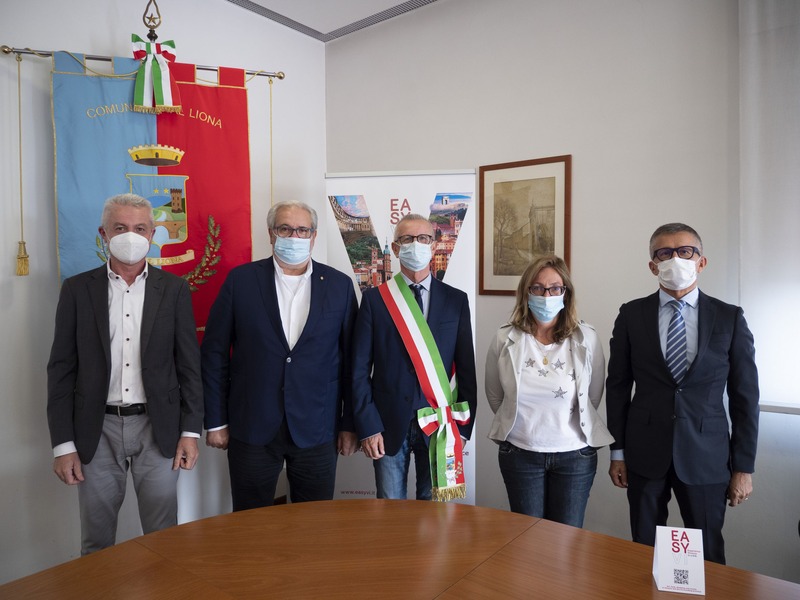 Da sinistra, l'assessore Gusella, il presidente  Meneghini, il sindaco  Fipponi, l'assessore Cellina e il segretario mandamentale Fipponi