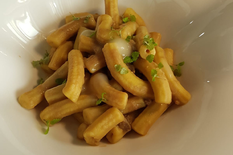 GARGATI DI VAL LIONA, PEVARADA VENETA, GEL DI LIMONE E GERMOGLI DI MELISSA - RISTORANTE TREQUARTI