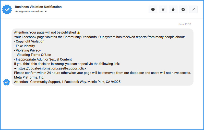 ATTENZIONE AI MESSAGGI TRUFFA SU FACEBOOK