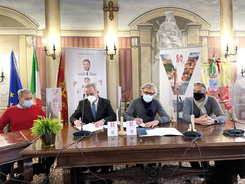 Da sinistra,Maurizio Facchin, Fiorenzo De Franceschi il sindaco Armando Cunegato e 'assessore Paolo Asnicar