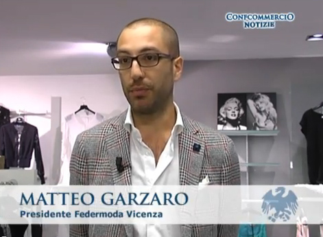 Matteo Garzaro, presidente della Federmoda-Confcommercio di Vicenza, nel corso dell'intervista