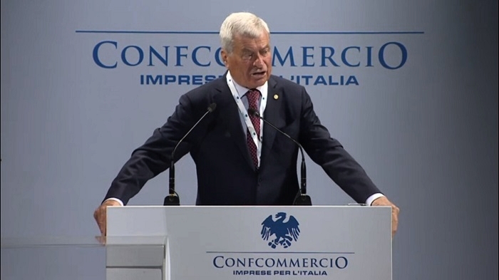 Il presidente Carlo Sangalli durante il suo intervento all'Assemblea Generale 2018