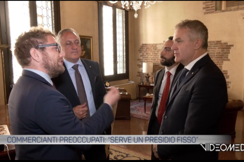 Un'immagine del servizio andato in onda su Tva Vicenza e dedicato al Comitato per l'Ordine e la sicurezza Pubblica