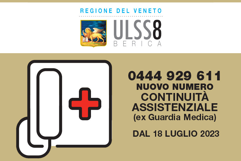 ULSS 8, NUOVO NUMERO CONTINUITÀ ASSISTENZIALE