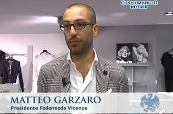 Matteo Garzaro, presidente della Federmoda-Confcommercio di Vicenza, nel corso dell'intervista
