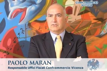 Paolo Maran, intervistato per la rubrica televisiva Confcommercio Notizie