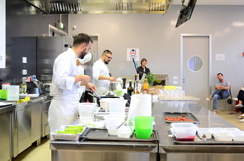 Nella foto i due chef docenti, da sinistra Alberto Basso e Alessio Bottin