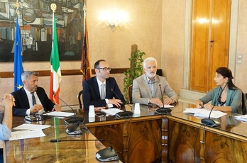 Un momento della conferenza stampa in cui è stato annunciato il nuovo bando