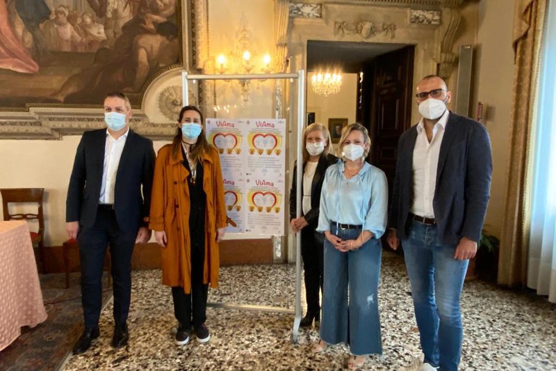 Un'immagine della conferenza stampa di presentazione dell'iniziativa: da sinistra: Piccolo, Zago, Padovan, Zanotto, Giovine