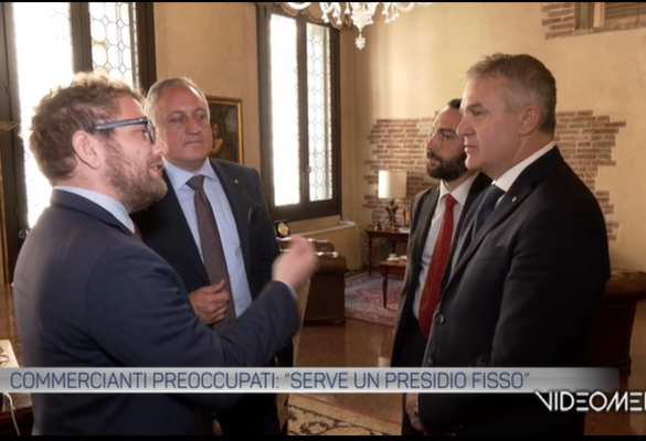 Un'immagine del servizio andato in onda su Tva Vicenza e dedicato al Comitato per l'Ordine e la sicurezza Pubblica