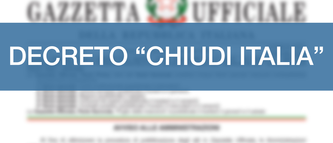 PUBBLICATO IL DPCM 22 MARZO 2020 CHE SOSPENDE LE A